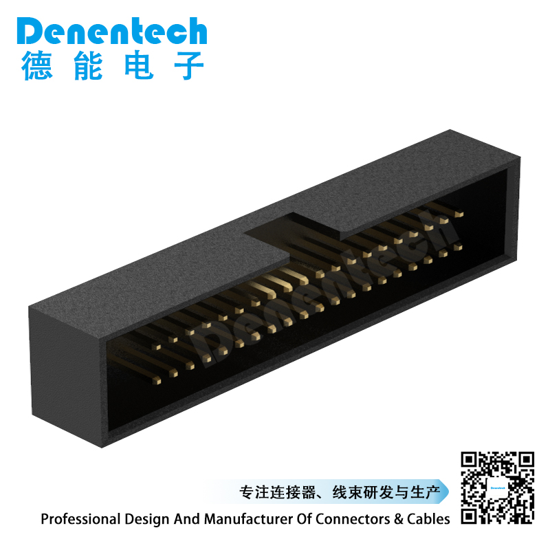 Denentech专业工厂1.27x2.54mmH5.60双排180度插板简牛连接器